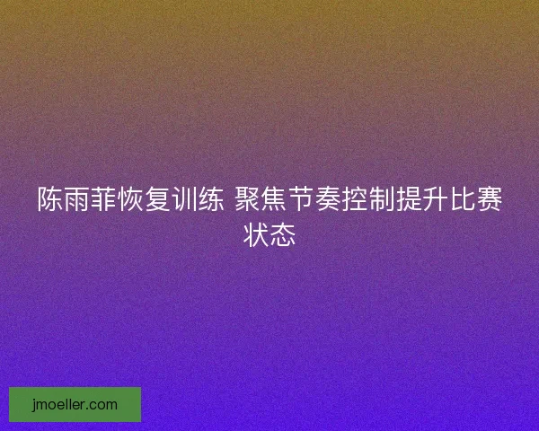 陈雨菲恢复训练 聚焦节奏控制提升比赛状态